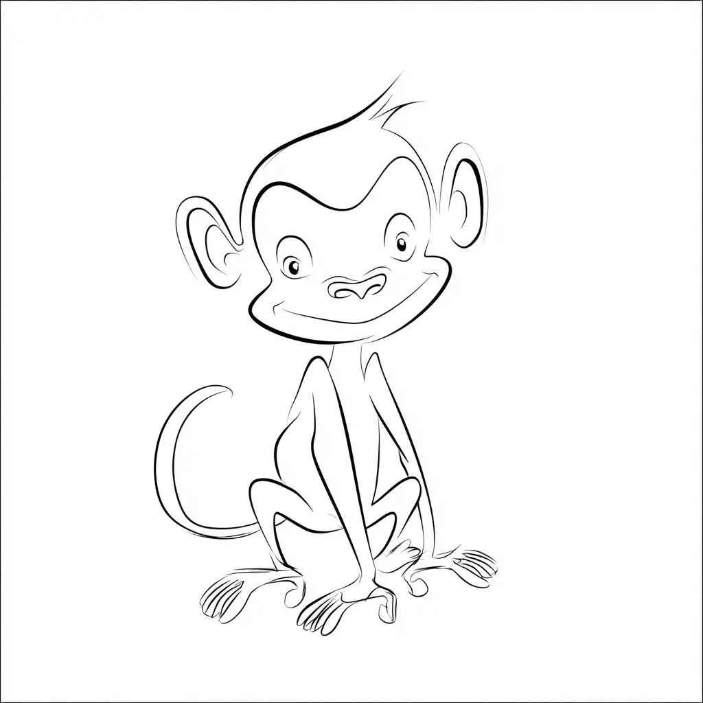 Dibujo de mono expresivo para colorear Dibujo de mono expresivo para colorear