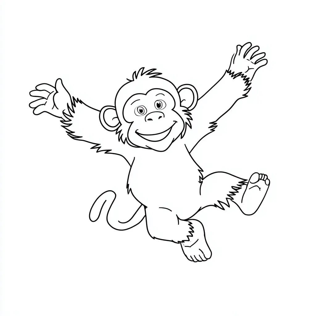 Dibujo de mono saltarín para colorear Dibujo de mono saltarín para colorear