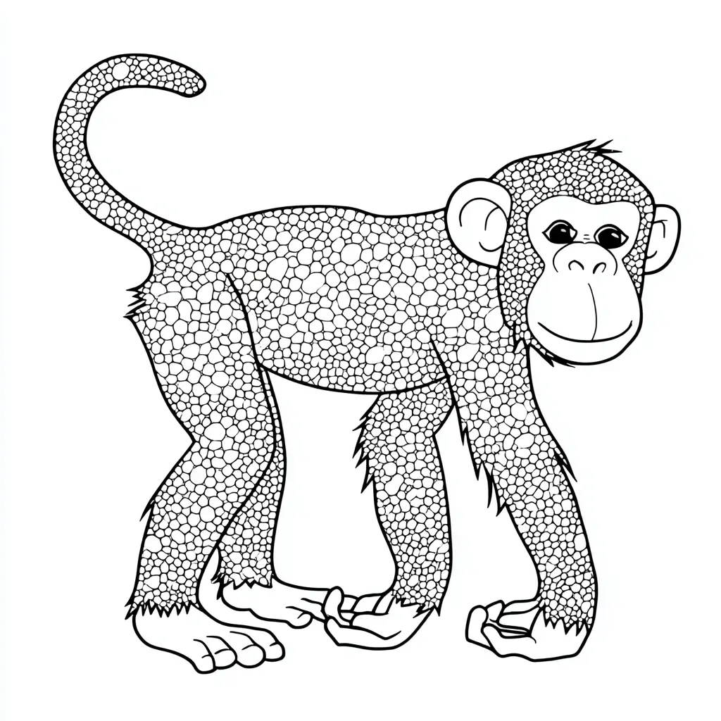 Dibujo de mono zentangle para colorear Dibujo de mono zentangle para colorear
