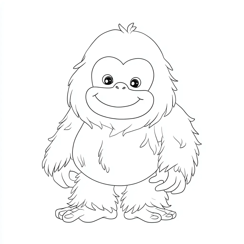 Dibujo de orangután kawaii para colorear Dibujo de orangután kawaii para colorear