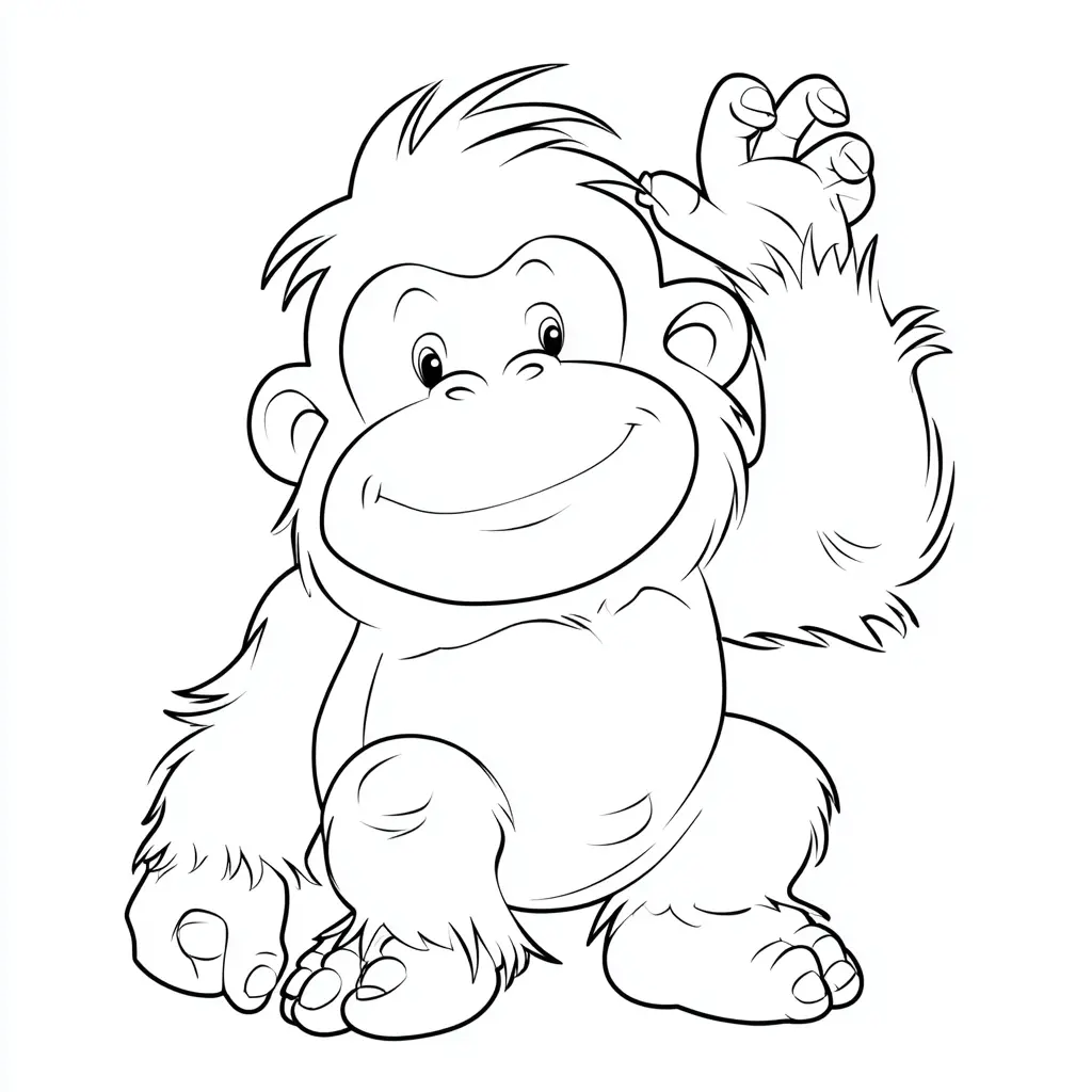 Dibujo de orangután cartoon para colorear Dibujo de orangután cartoon para colorear