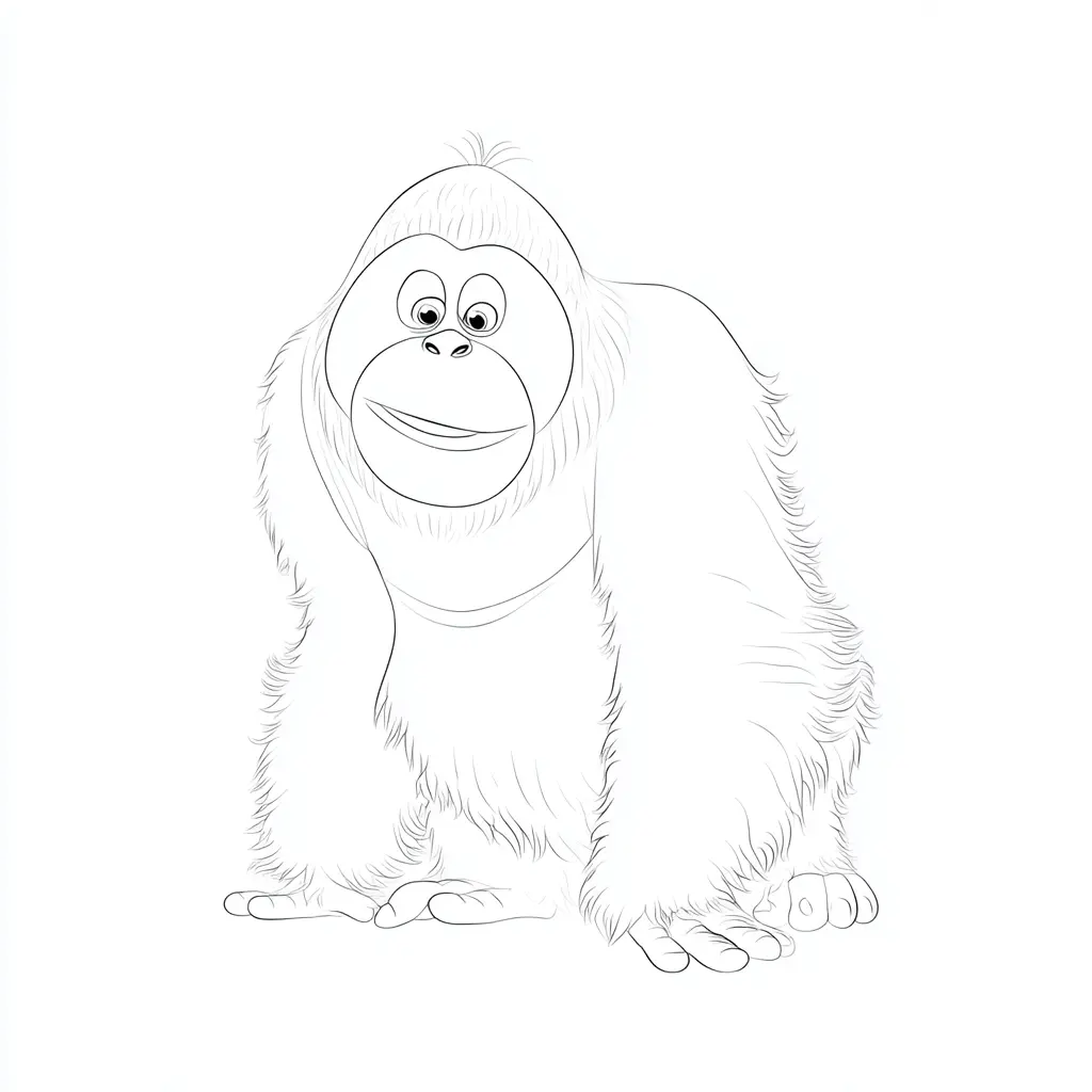 Dibujo de orangután de dibujos para colorear Dibujo de orangután de dibujos para colorear