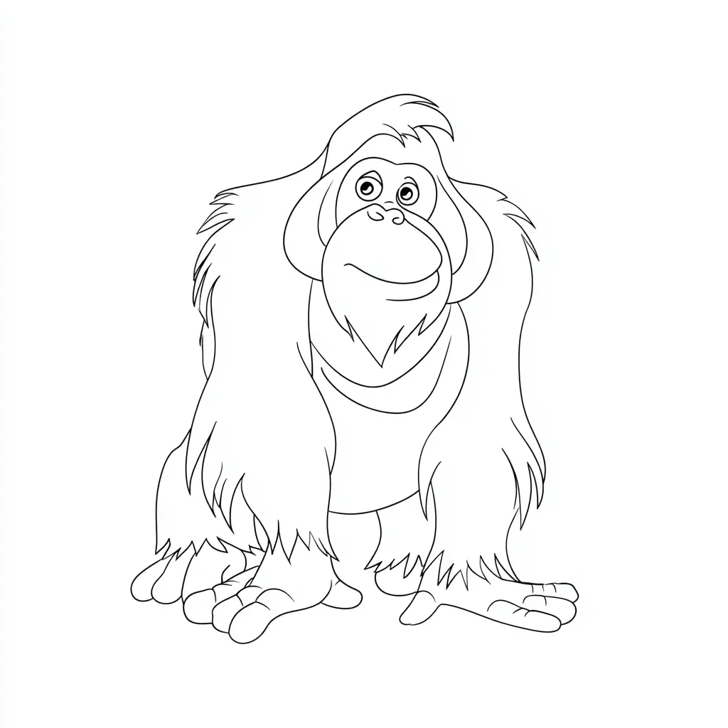 Dibujo de el orangután asiático para colorear Dibujo de el orangután asiático para colorear