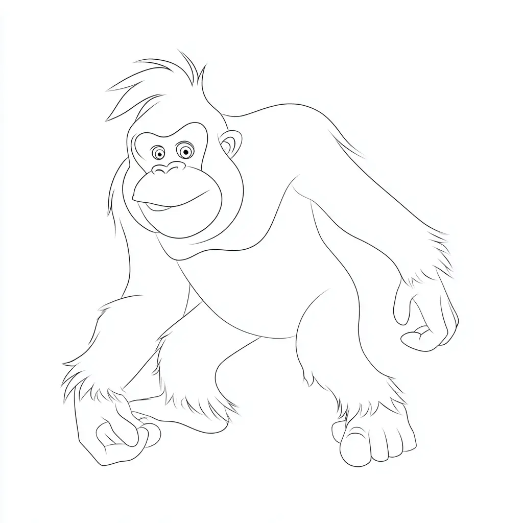 Dibujo de orangután joven para colorear Dibujo de orangután joven para colorear