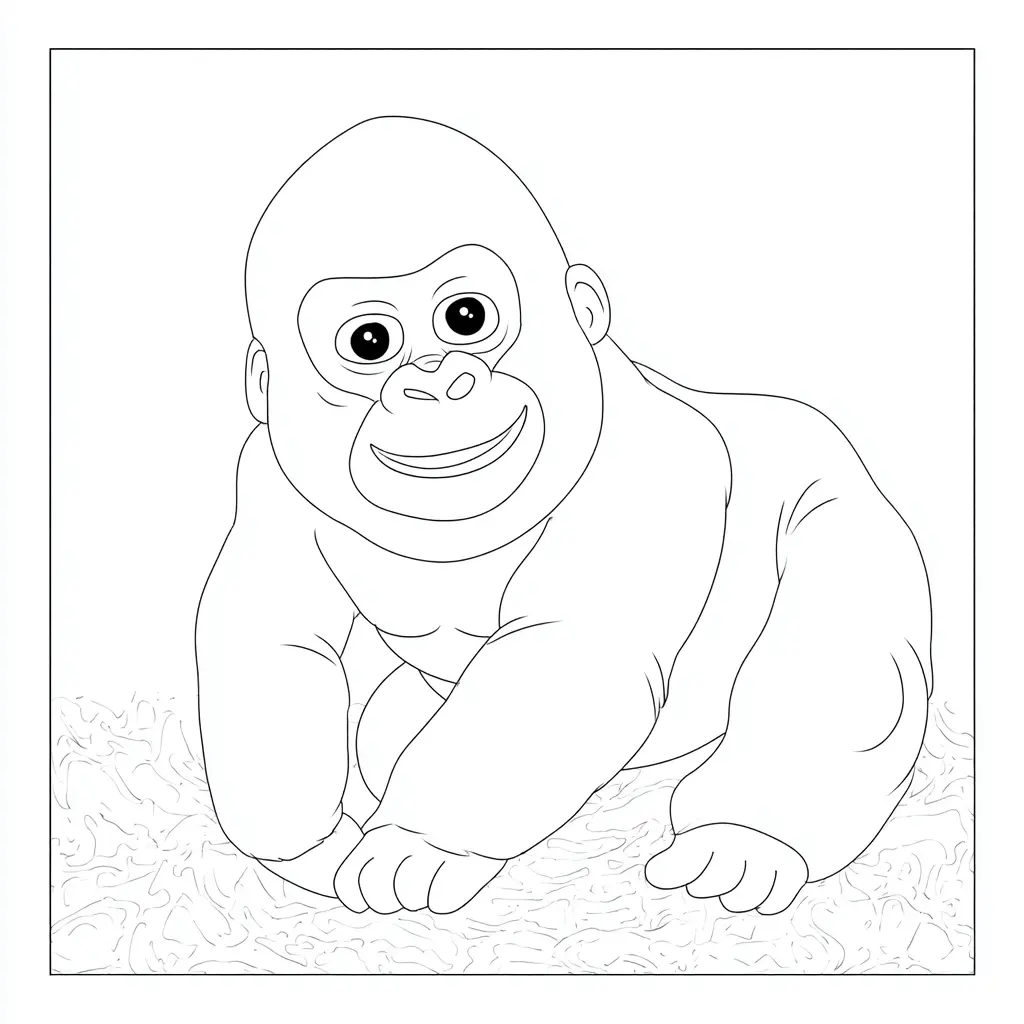Dibujo de orangután bebé para colorear Dibujo de orangután bebé para colorear