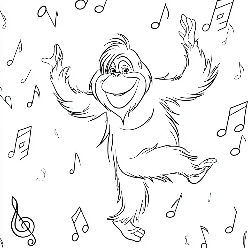 Dibujo de el orangután bailarín para colorear Dibujo de el orangután bailarín para colorear