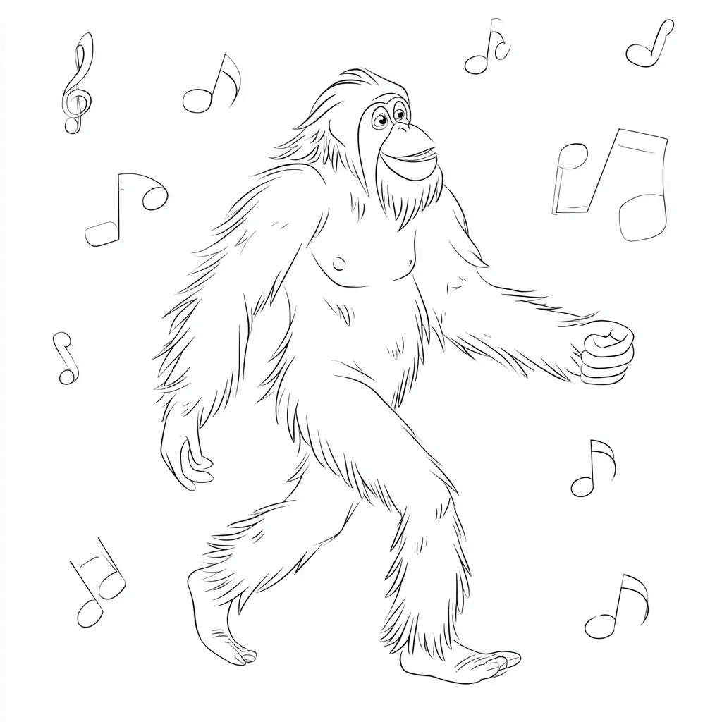 Dibujo de el orangután musical para colorear Dibujo de el orangután musical para colorear