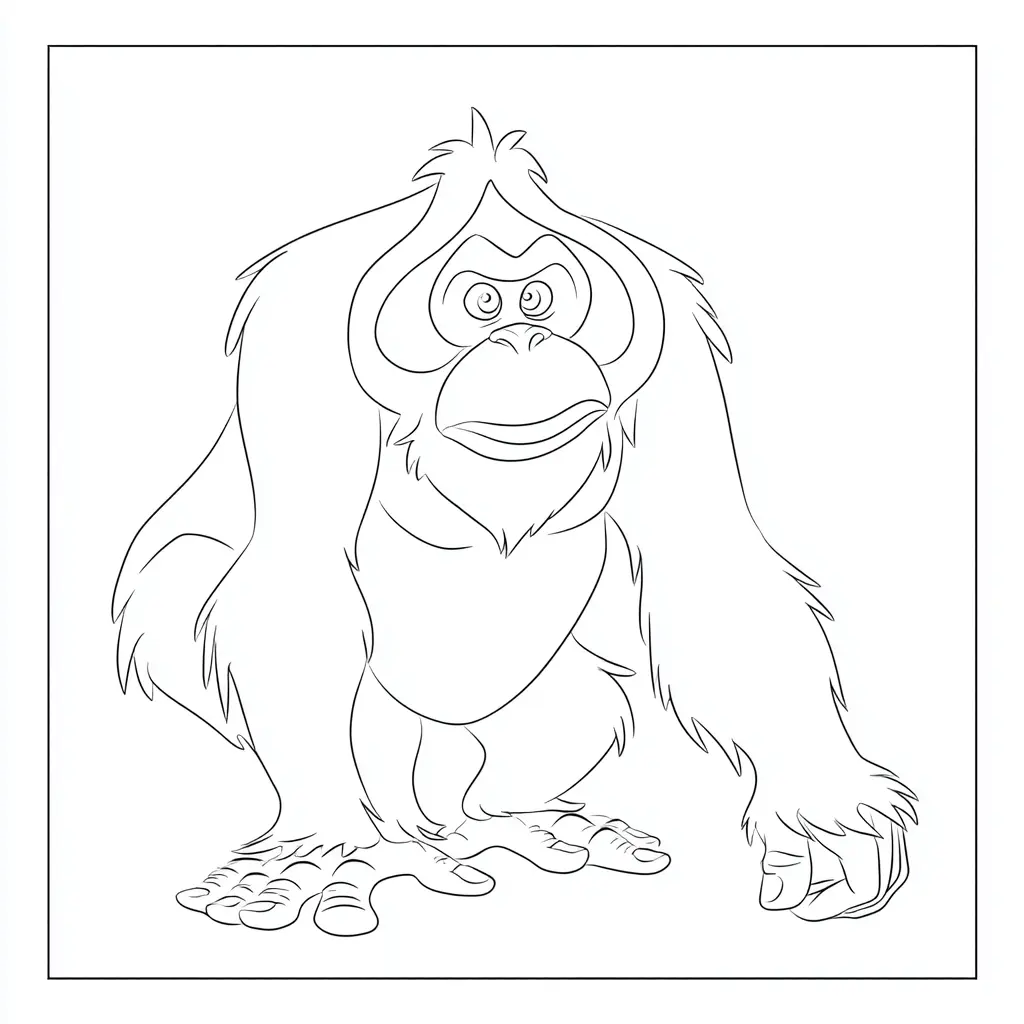 Dibujo de orangután enmarcado para colorear Dibujo de orangután enmarcado para colorear