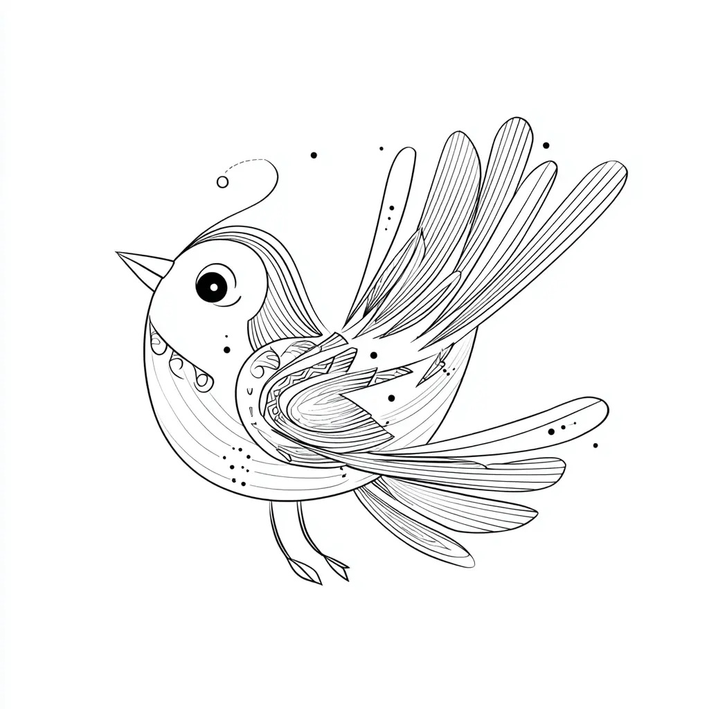 Dibujo de pájaro ornamental para colorear Dibujo de pájaro ornamental para colorear