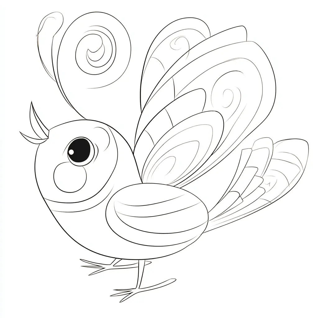 Dibujo de pájaro artístico para colorear Dibujo de pájaro artístico para colorear