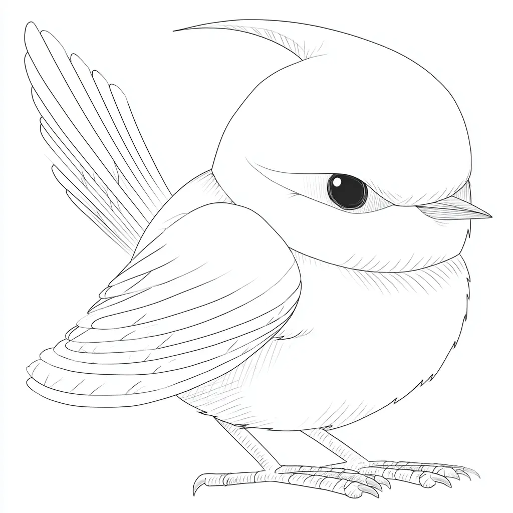 Dibujo de pájaro a lápiz para colorear Dibujo de pájaro a lápiz para colorear