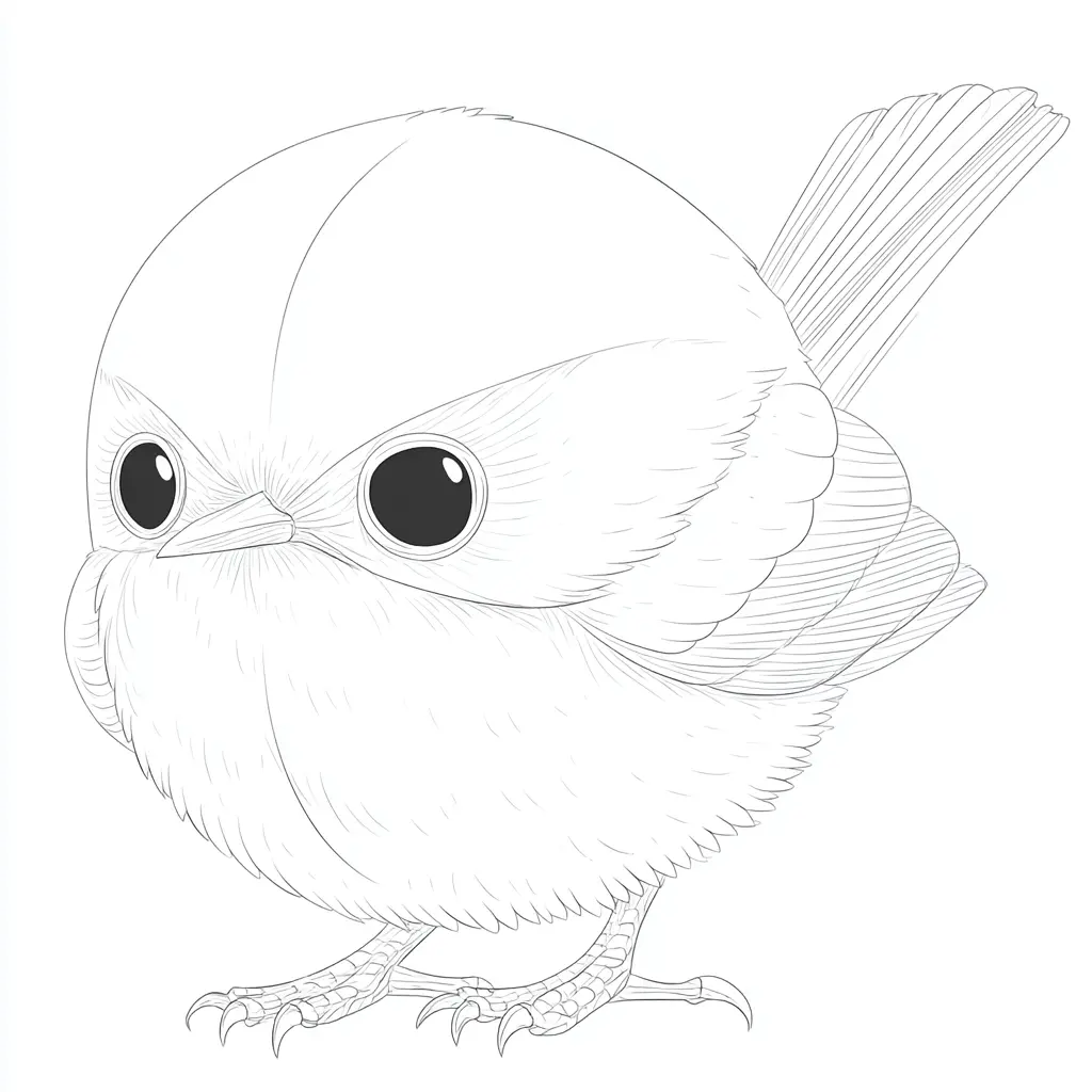 Dibujo de pájaro redondeado para colorear Dibujo de pájaro redondeado para colorear