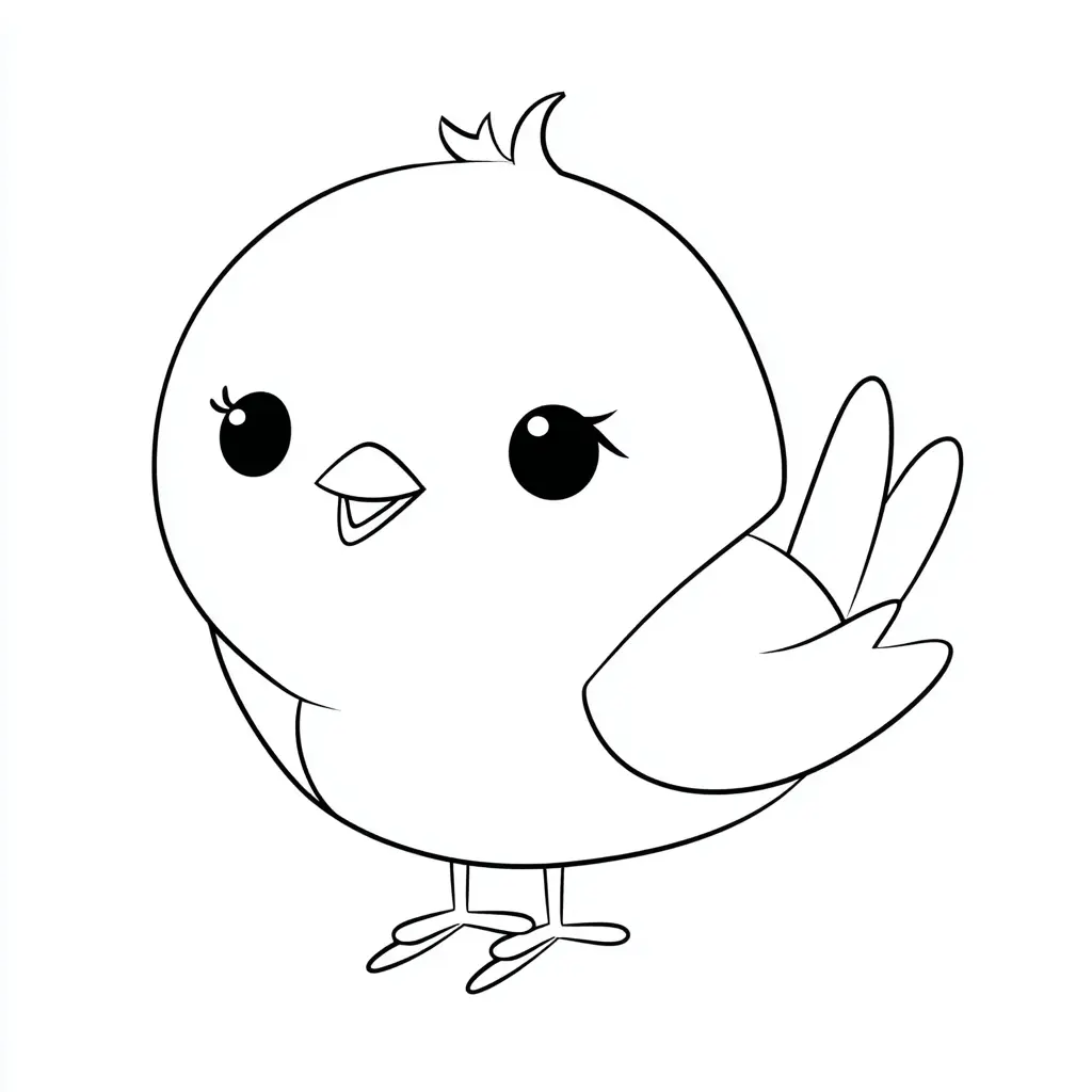 Dibujo de pajarito adorable para colorear Dibujo de pajarito adorable para colorear