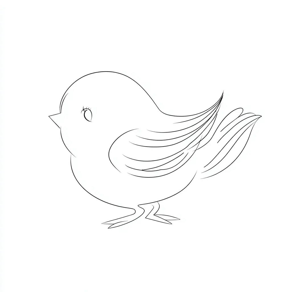 Dibujo de trazo de pájaro para colorear Dibujo de trazo de pájaro para colorear