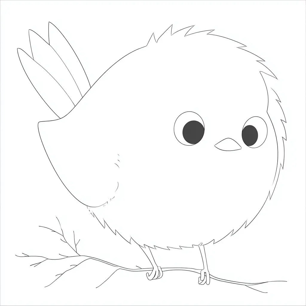 Dibujo de caricatura de pájaro para colorear Dibujo de caricatura de pájaro para colorear