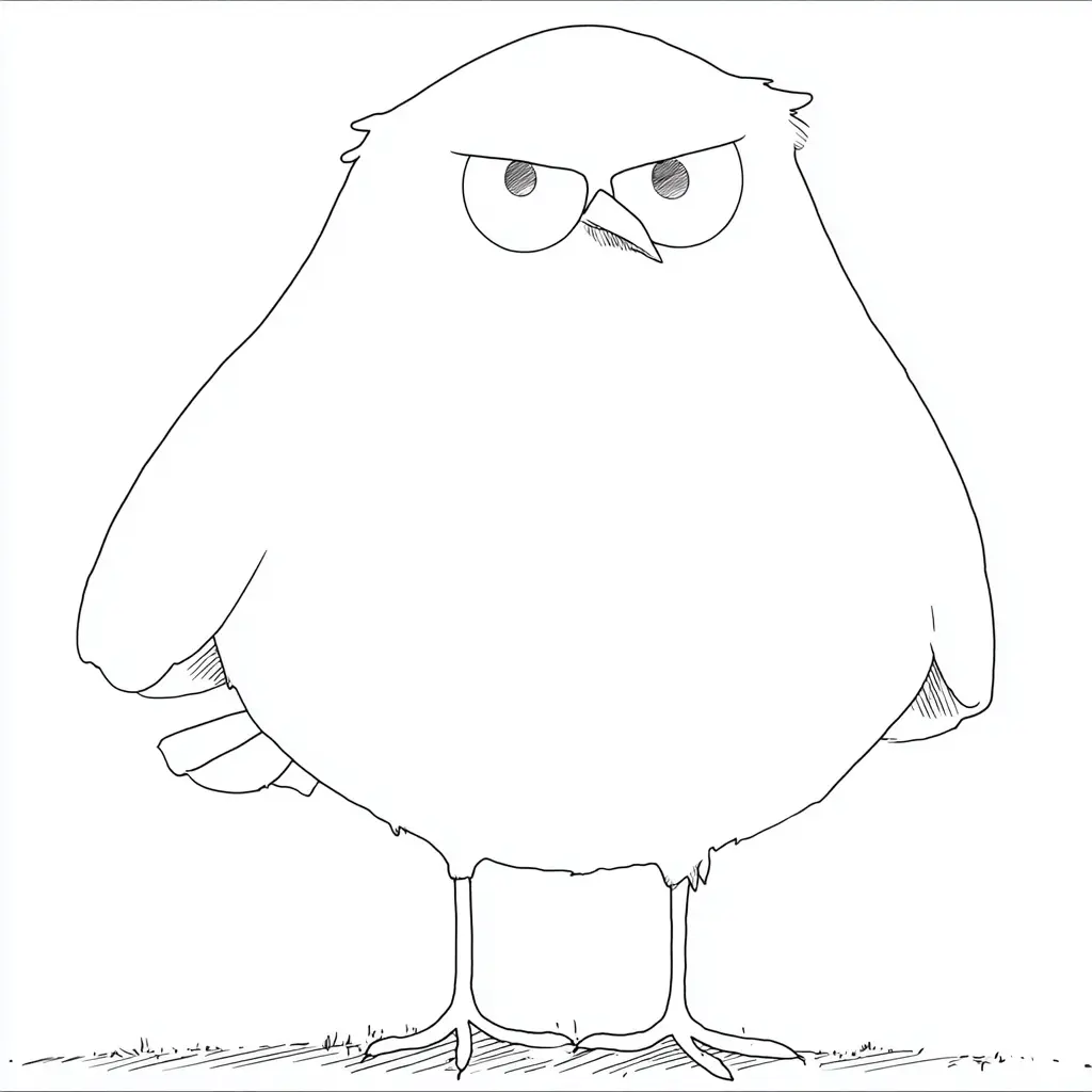 Dibujo de pájaro de cómic para colorear Dibujo de pájaro de cómic para colorear