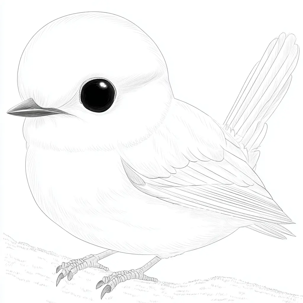 Dibujo de lindo pájaro realista para colorear Dibujo de lindo pájaro realista para colorear