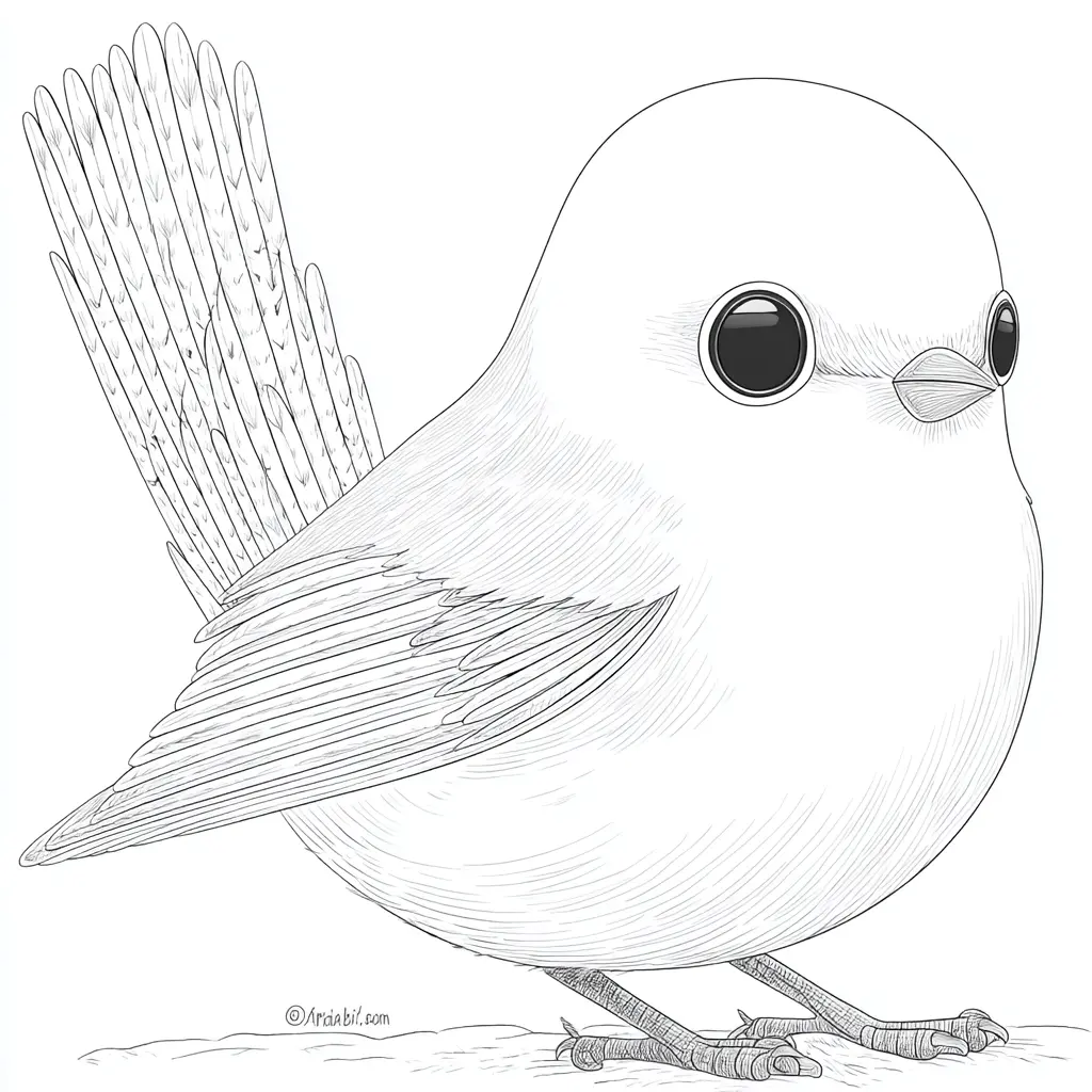 Dibujo de pájaro con detalles para colorear Dibujo de pájaro con detalles para colorear