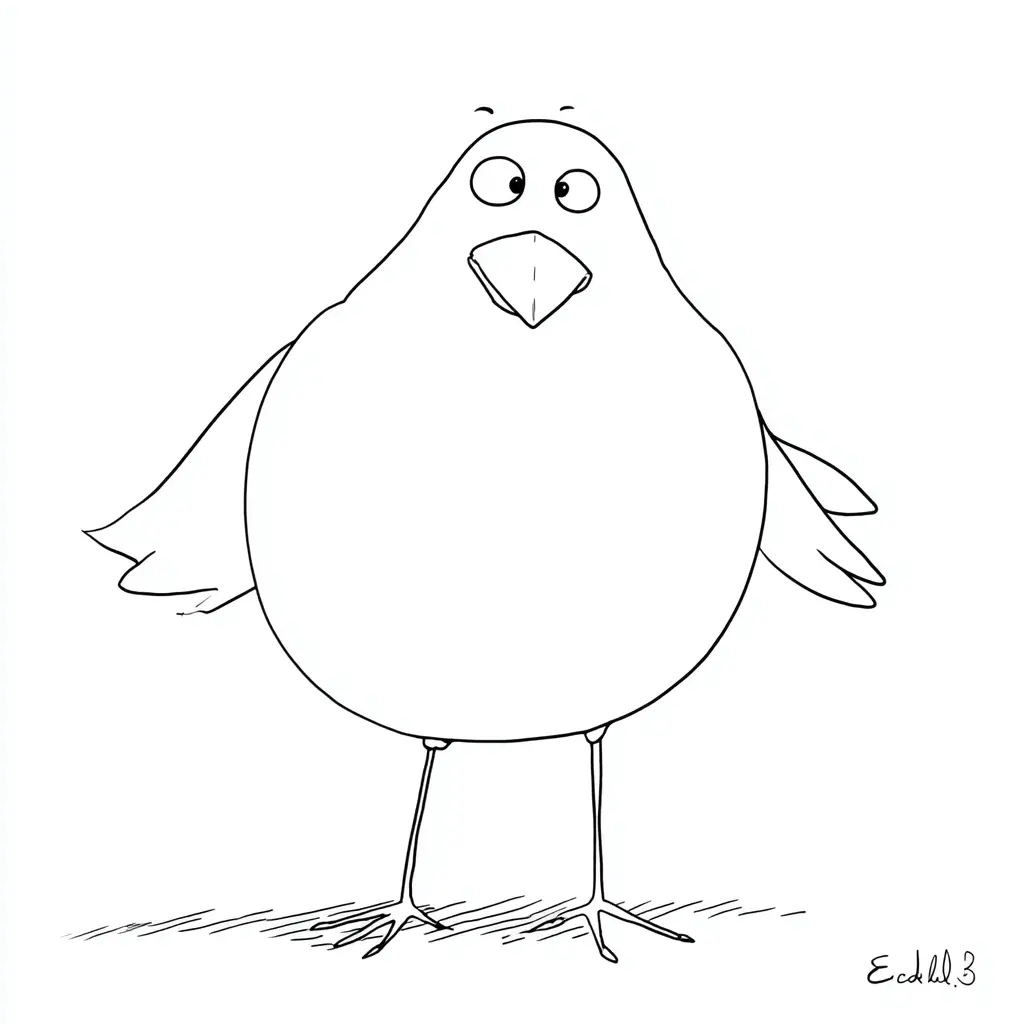 Dibujo de caricatura de un pájaro para colorear Dibujo de caricatura de un pájaro para colorear