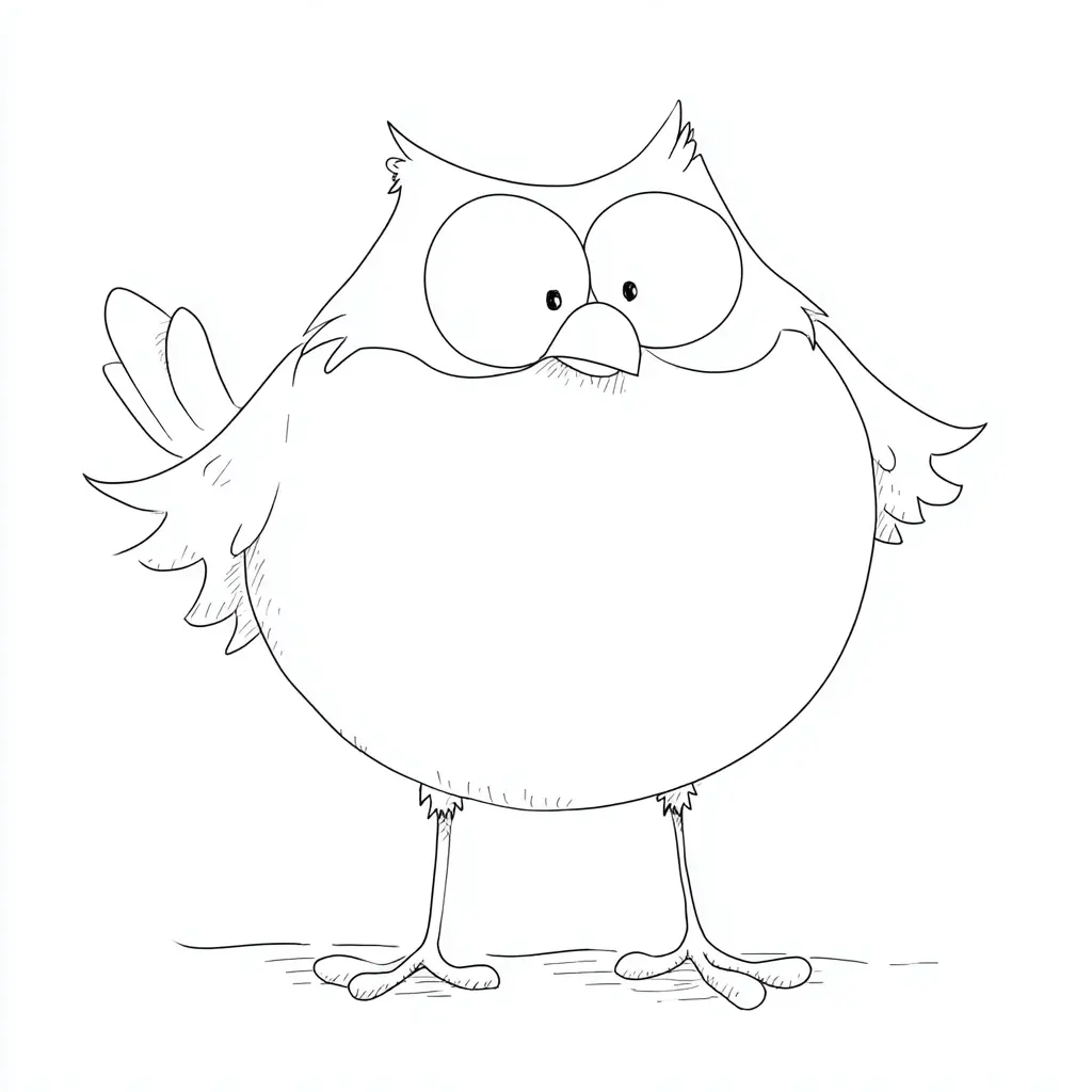 Dibujo de pájaro de estilo cómic para colorear Dibujo de pájaro de estilo cómic para colorear