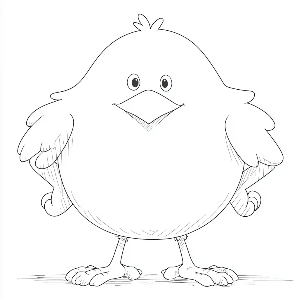 Dibujo de pajarito cartoon cómico para colorear Dibujo de pajarito cartoon cómico para colorear