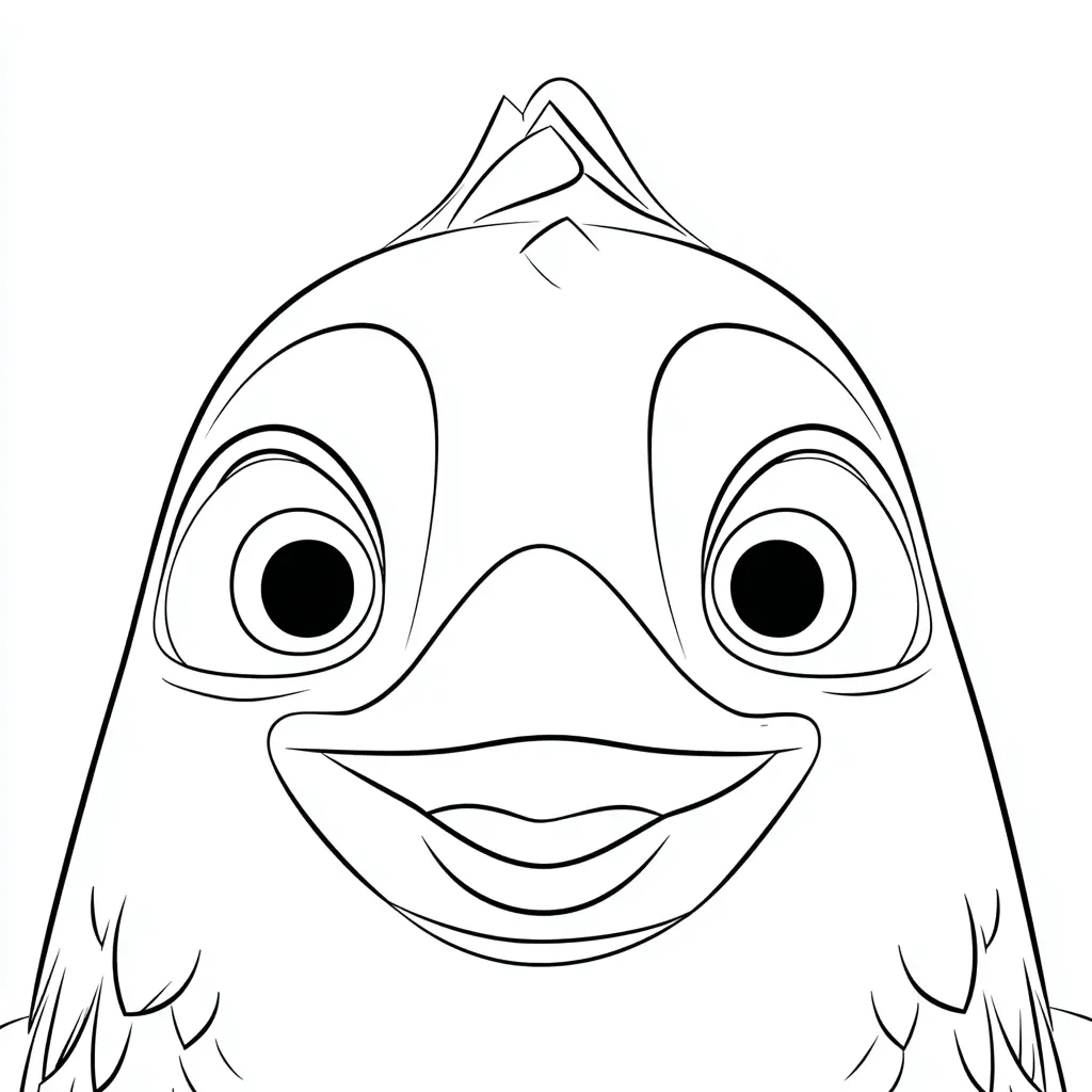 Dibujo de cara de pájaro animado para colorear Dibujo de cara de pájaro animado para colorear