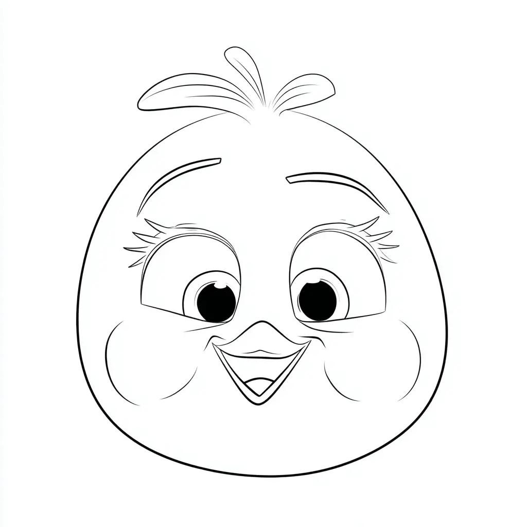 Dibujo de caricatura de cara de pájaro para colorear Dibujo de caricatura de cara de pájaro para colorear