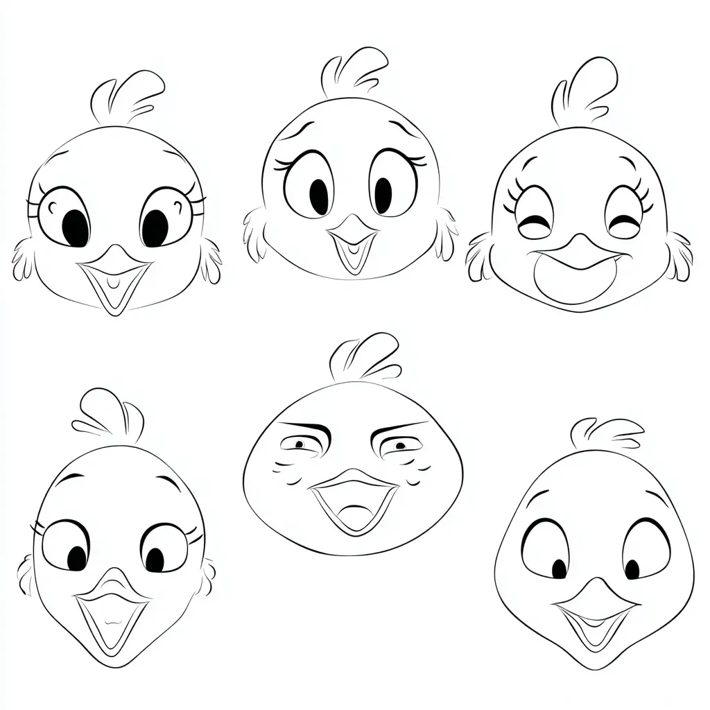 Dibujo de expresiones cómicas de pájaro para colorear Dibujo de expresiones cómicas de pájaro para colorear