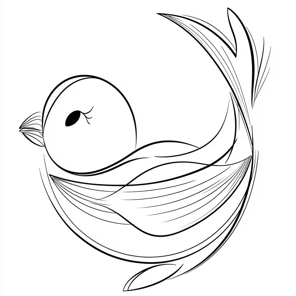 Dibujo de pájaro con diseño artístico para colorear Dibujo de pájaro con diseño artístico para colorear