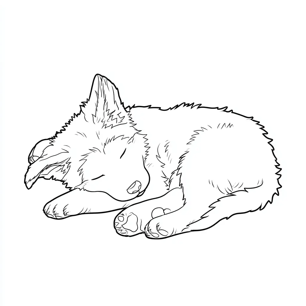 Dibujo de contorno cachorro pastor alemán para colorear Dibujo de contorno cachorro pastor alemán para colorear