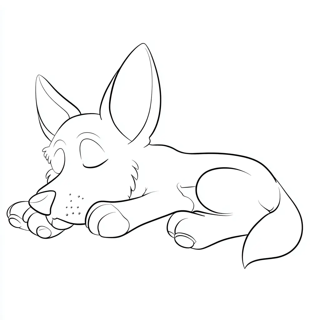 Dibujo de cachorro pastor alemán cartoon dormido para colorear Dibujo de cachorro pastor alemán cartoon dormido para colorear