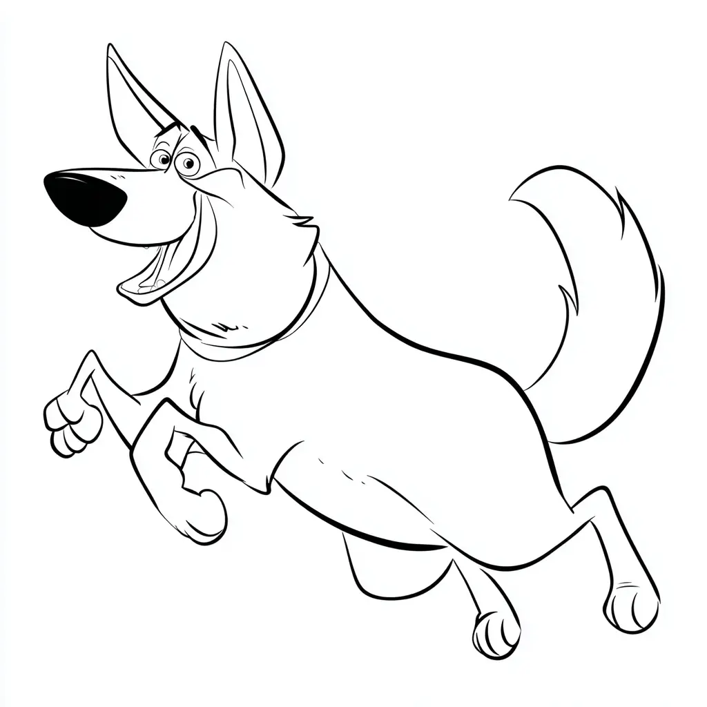 Dibujo de pastor alemán cartoon corriendo para colorear Dibujo de pastor alemán cartoon corriendo para colorear
