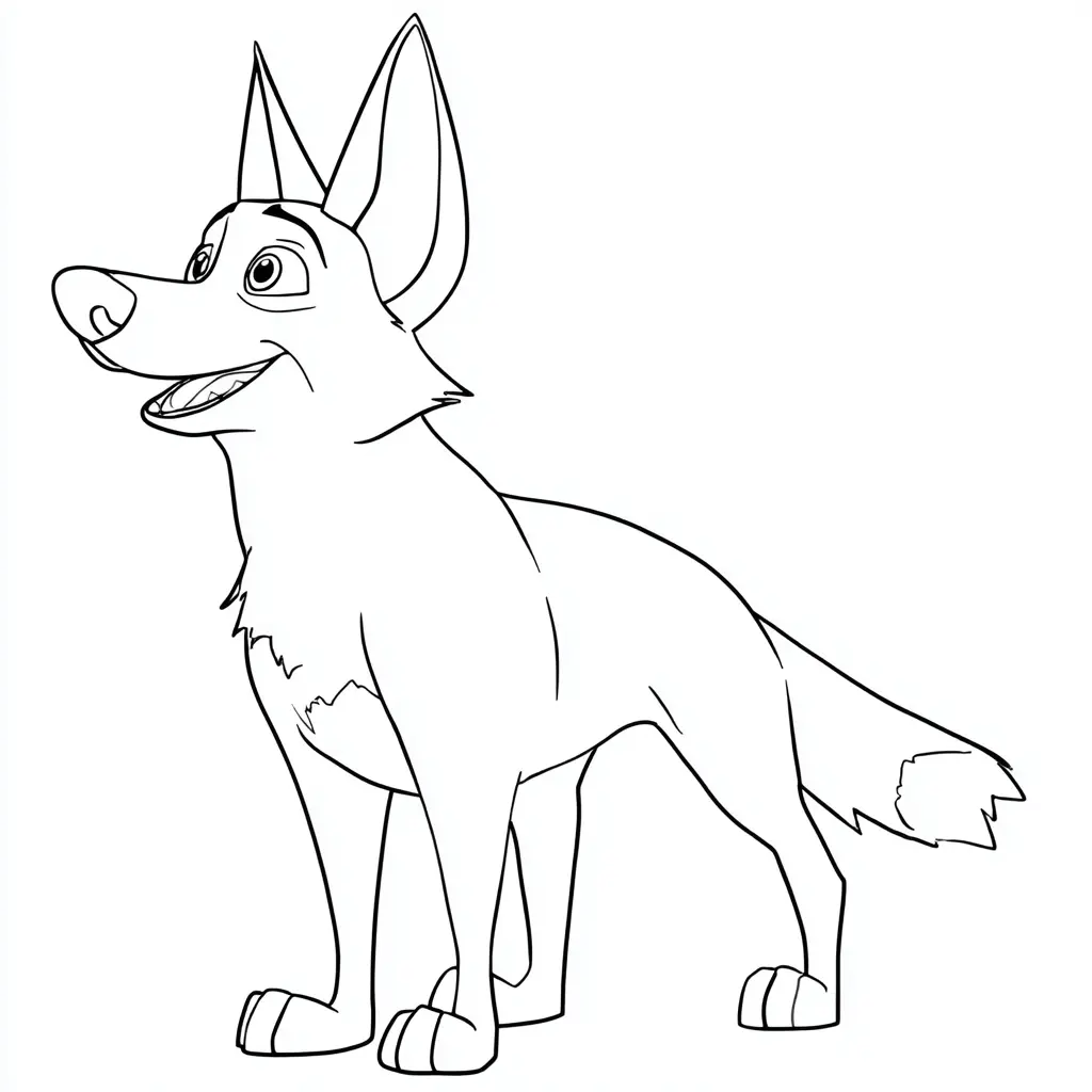 Dibujo de pastor alemán simple de dibujo animado para colorear Dibujo de pastor alemán simple de dibujo animado para colorear