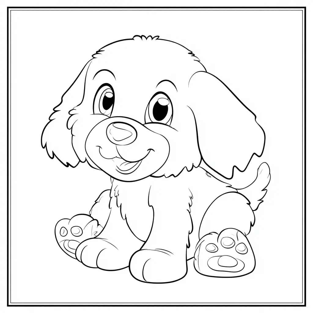Dibujo de retrato de perrito encantador para colorear