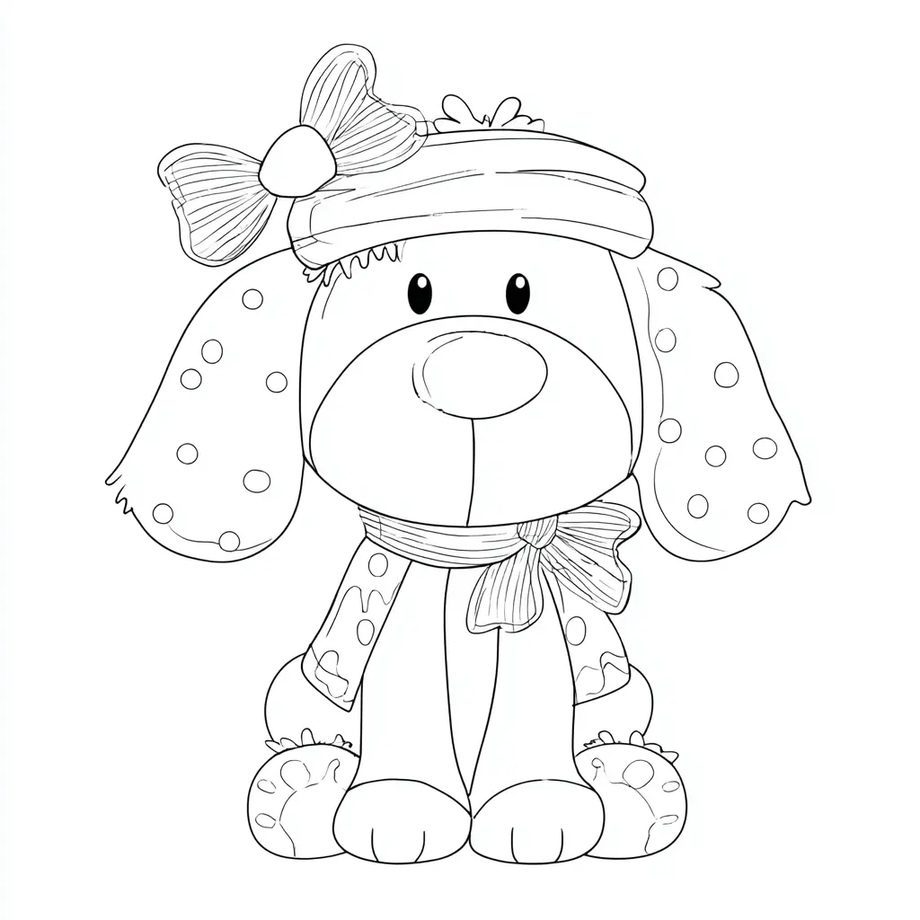 Dibujo de perro cartoon elegante para colorear
