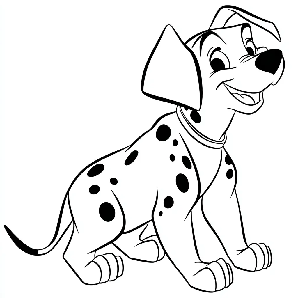 Dibujo de perro dálmata feliz para colorear