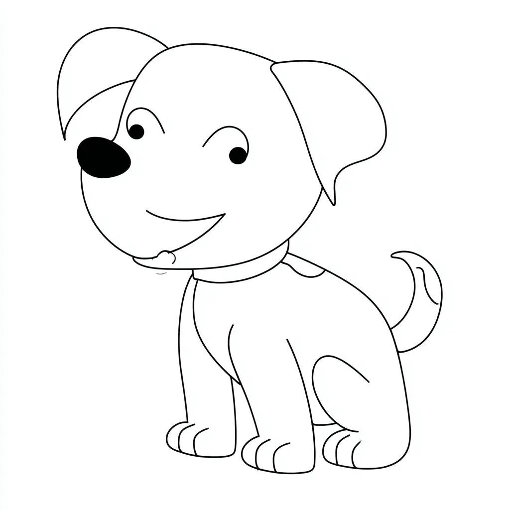 Dibujo de figura de perro simple para colorear