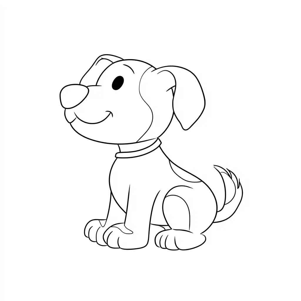 Dibujo de perrito fácil de perfil colorear