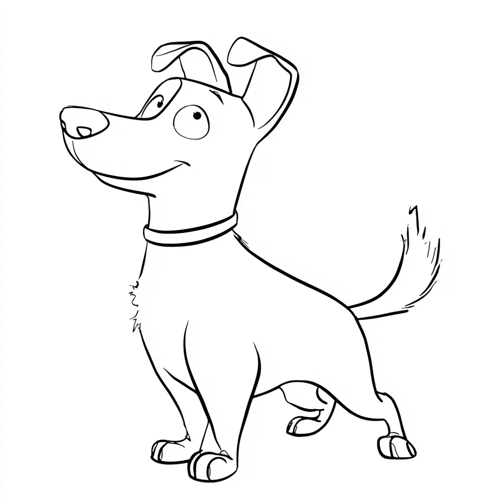 Dibujo de perro estilo cartoon para colorear