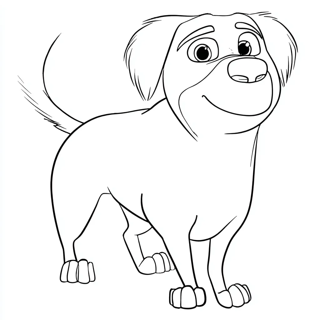 Dibujo de perro de dibujos animados para colorear