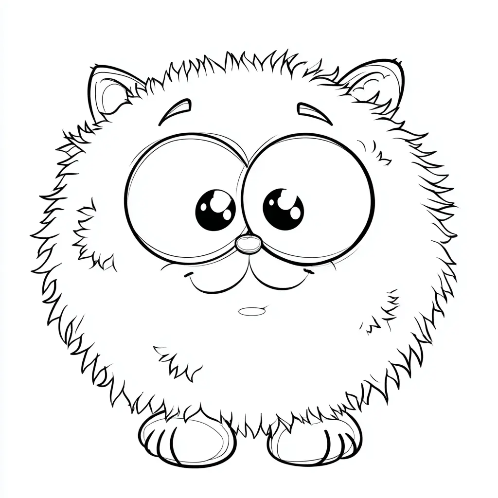 Dibujo de bola de perrito de peluche para colorear