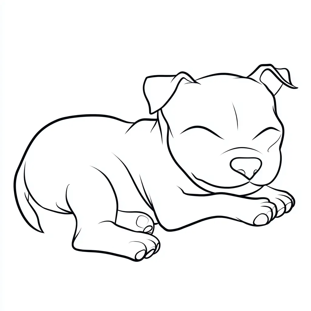 Dibujo de pit bull terrier tumbado para colorear Dibujo de pit bull terrier tumbado para colorear