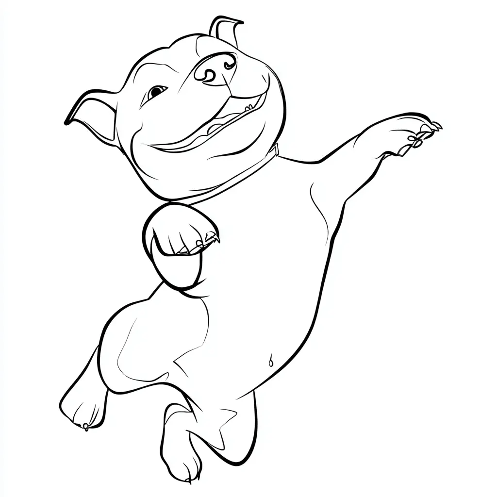 Dibujo de pit bull terrier cartoon saltando para colorear Dibujo de pit bull terrier cartoon saltando para colorear