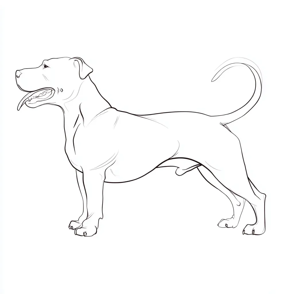 Dibujo de pit bull terrier de perfil para colorear Dibujo de pit bull terrier de perfil para colorear