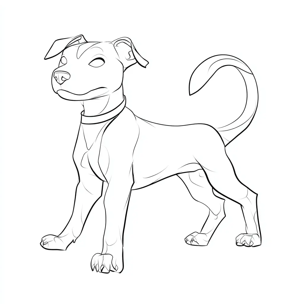Dibujo de pit bull estilo anime para colorear Dibujo de pit bull estilo anime para colorear
