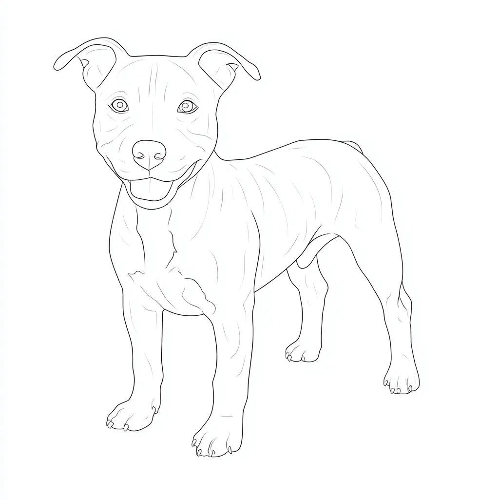 Dibujo de pit bull terrier detallado para colorear Dibujo de pit bull terrier detallado para colorear