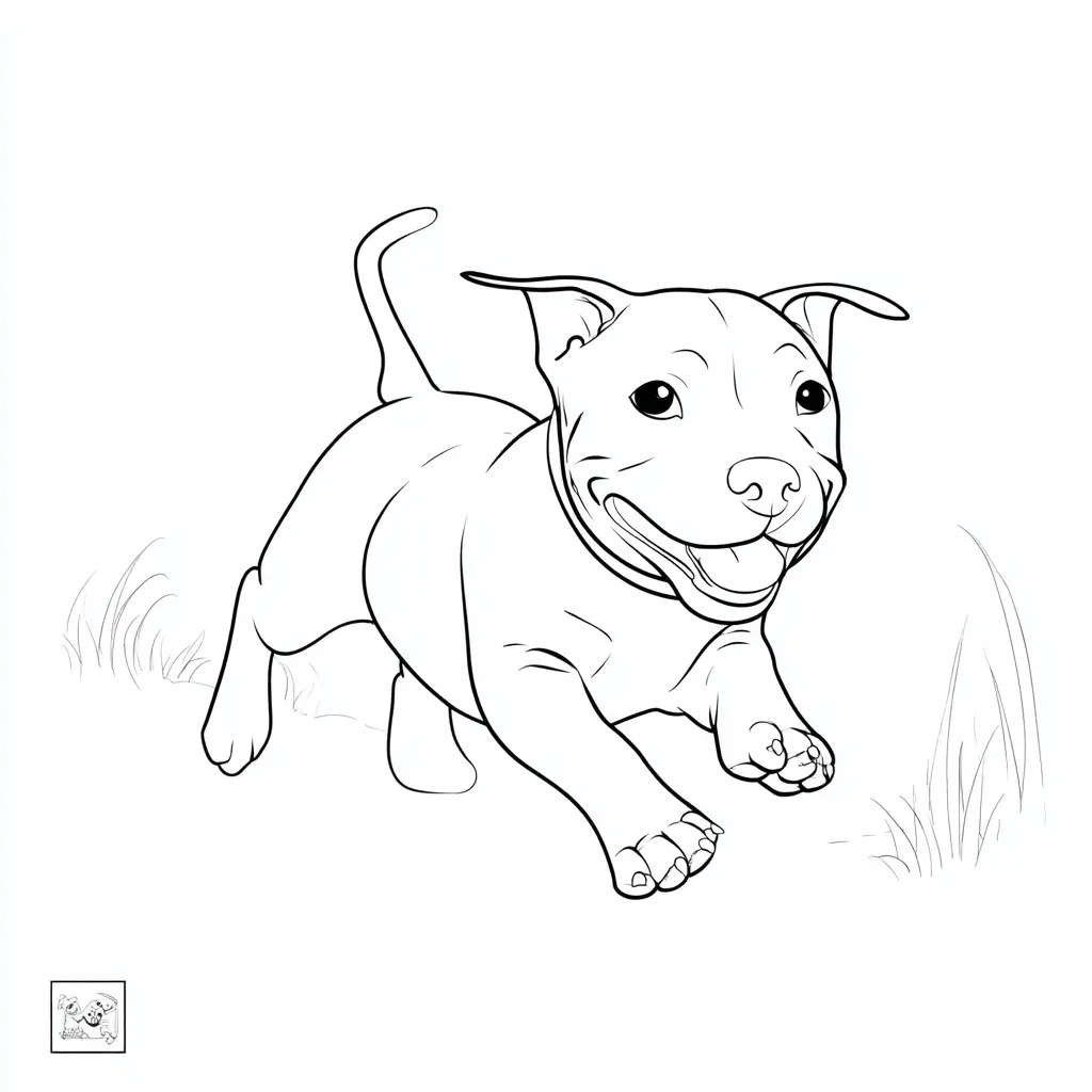 Dibujo de pit bull terrier corriendo para colorear Dibujo de pit bull terrier corriendo para colorear