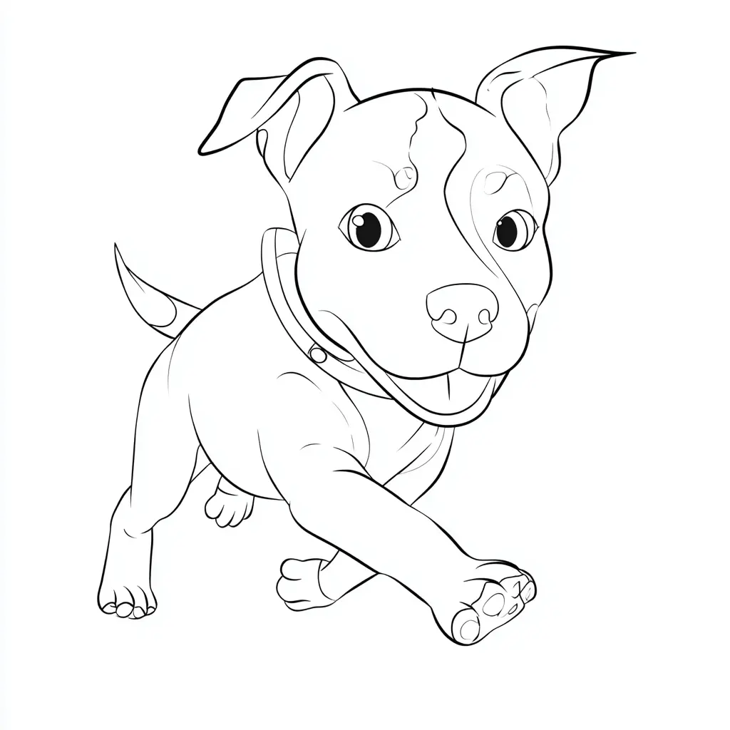 Dibujo de pit bull terrier en movimiento para colorear Dibujo de pit bull terrier en movimiento para colorear