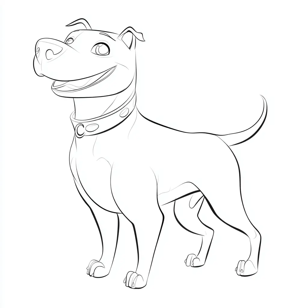 Dibujo de pit bull terrier estilizado cartoon para colorear Dibujo de pit bull terrier estilizado cartoon para colorear