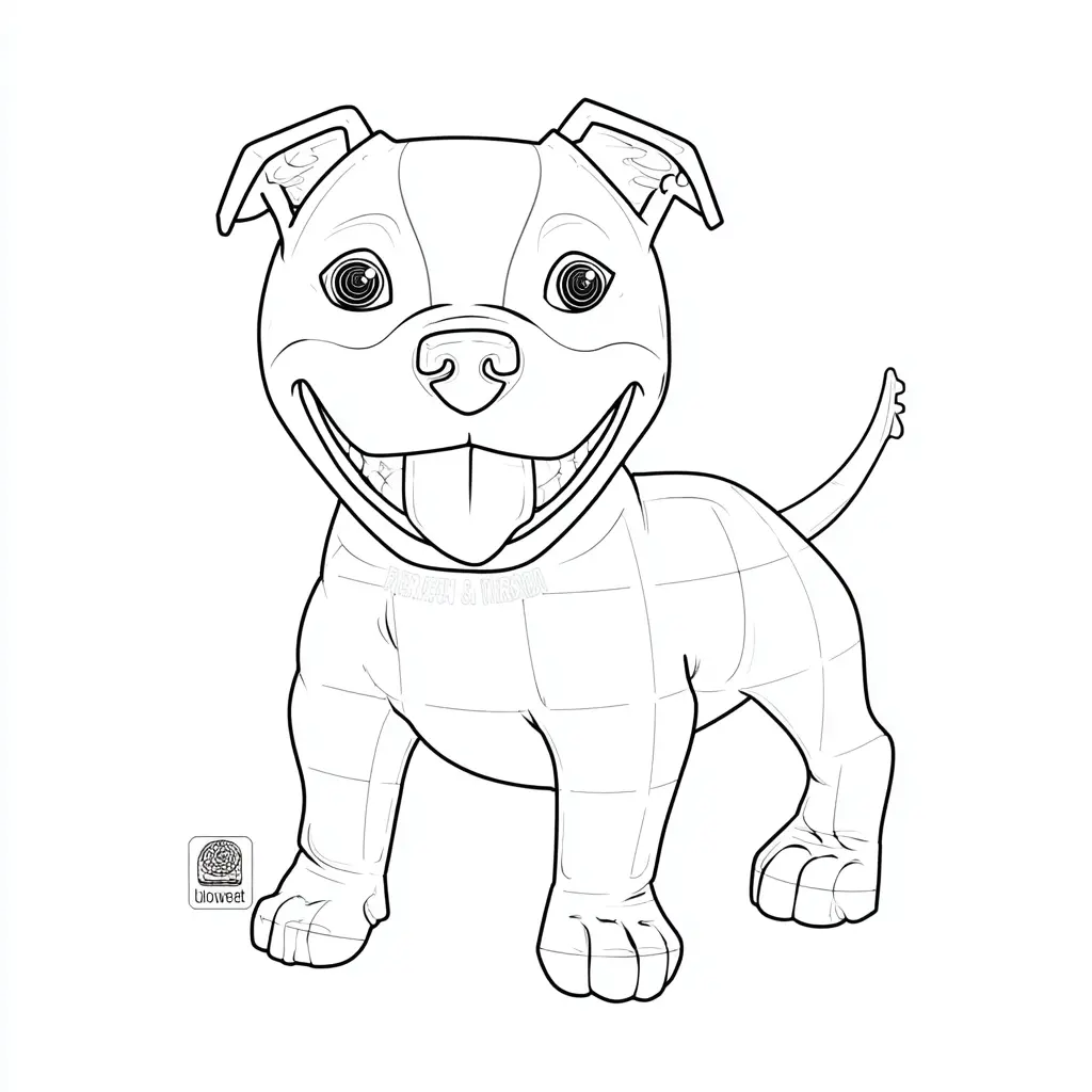 Dibujo de pit bull terrier diseño artístico para colorear Dibujo de pit bull terrier diseño artístico para colorear